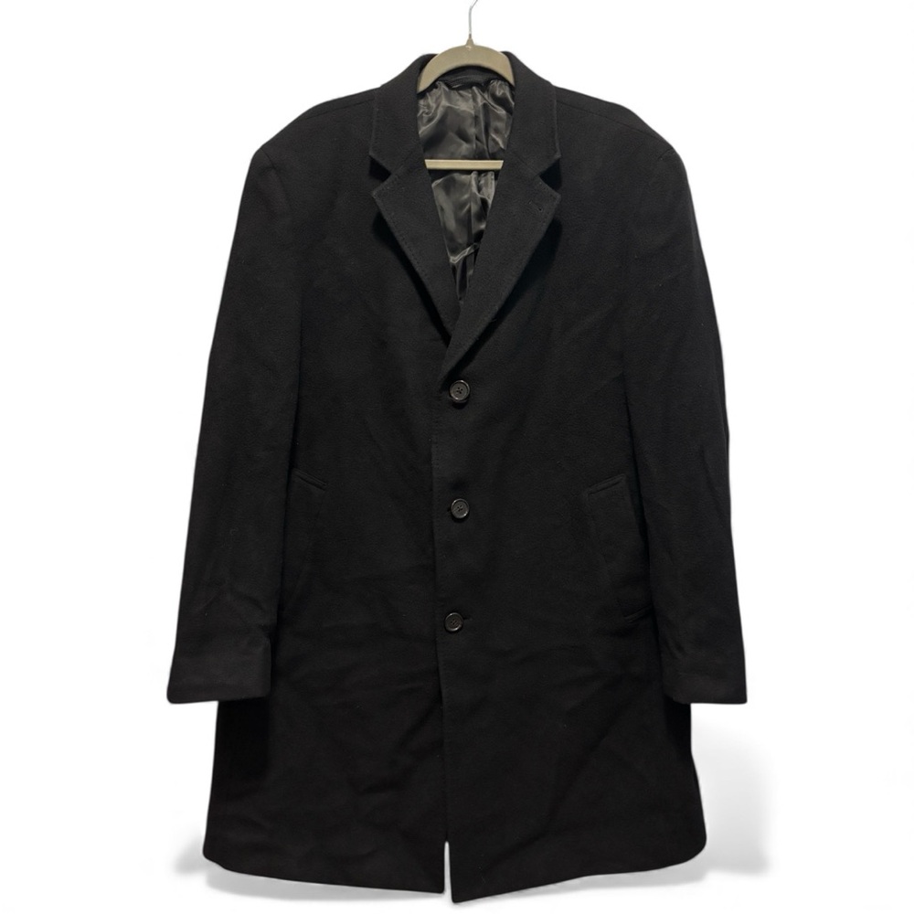 Lauren Ralph Lauren Men's Black Wool/Cashmere Old Money Long Dress Coat Size 46‎
